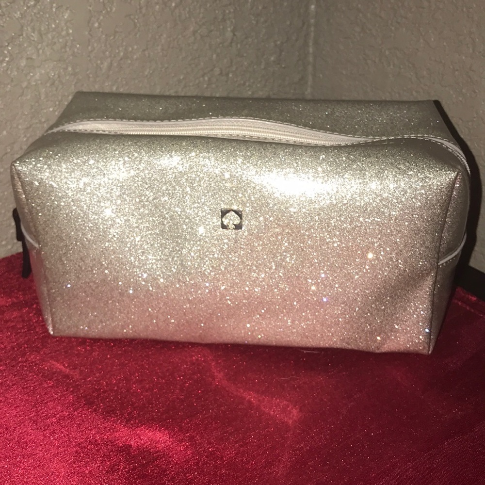 Kate spade silver sparkle make up bag